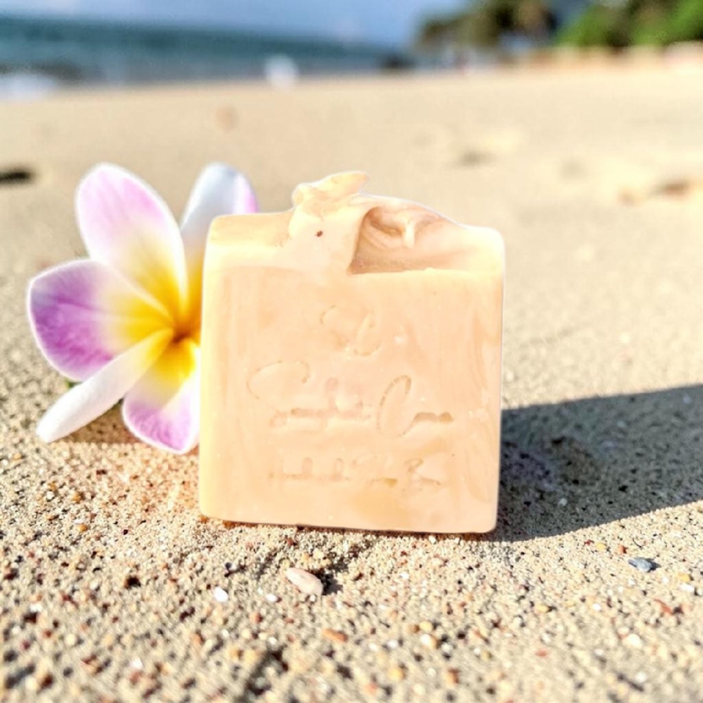 Luxury plumeria body and bath collection featuring body wash, body butter, scrub, bath salts, bath bombs and handmade soap for tropical spa self-care by Snuzhat Care