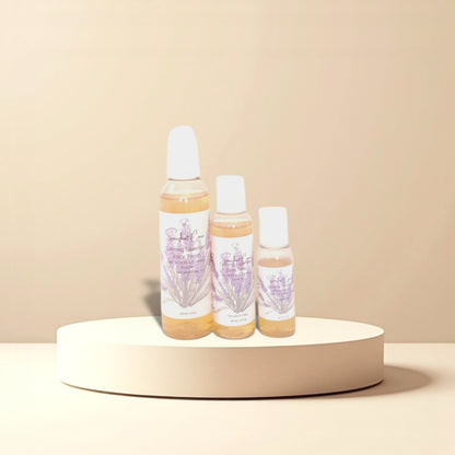 Hydrating lavender face toner with witch hazel, niacinamide, aloe vera and lavender flower water for calming botanical skincare rituals by Snuzhat Care