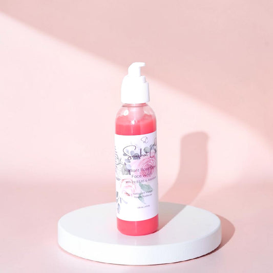 Luxurious rose skincare face care set featuring Radiant Rose Dew face wash, facial toner mist, and moisturizing face cream in elegant botanical packaging, hydrating floral skincare collection with rose and niacinamide, premium self-care beauty products for glowing skin by [Snuzhat Care](https://www.snuzhatcare.ca?utm_source=chatgpt.com)
