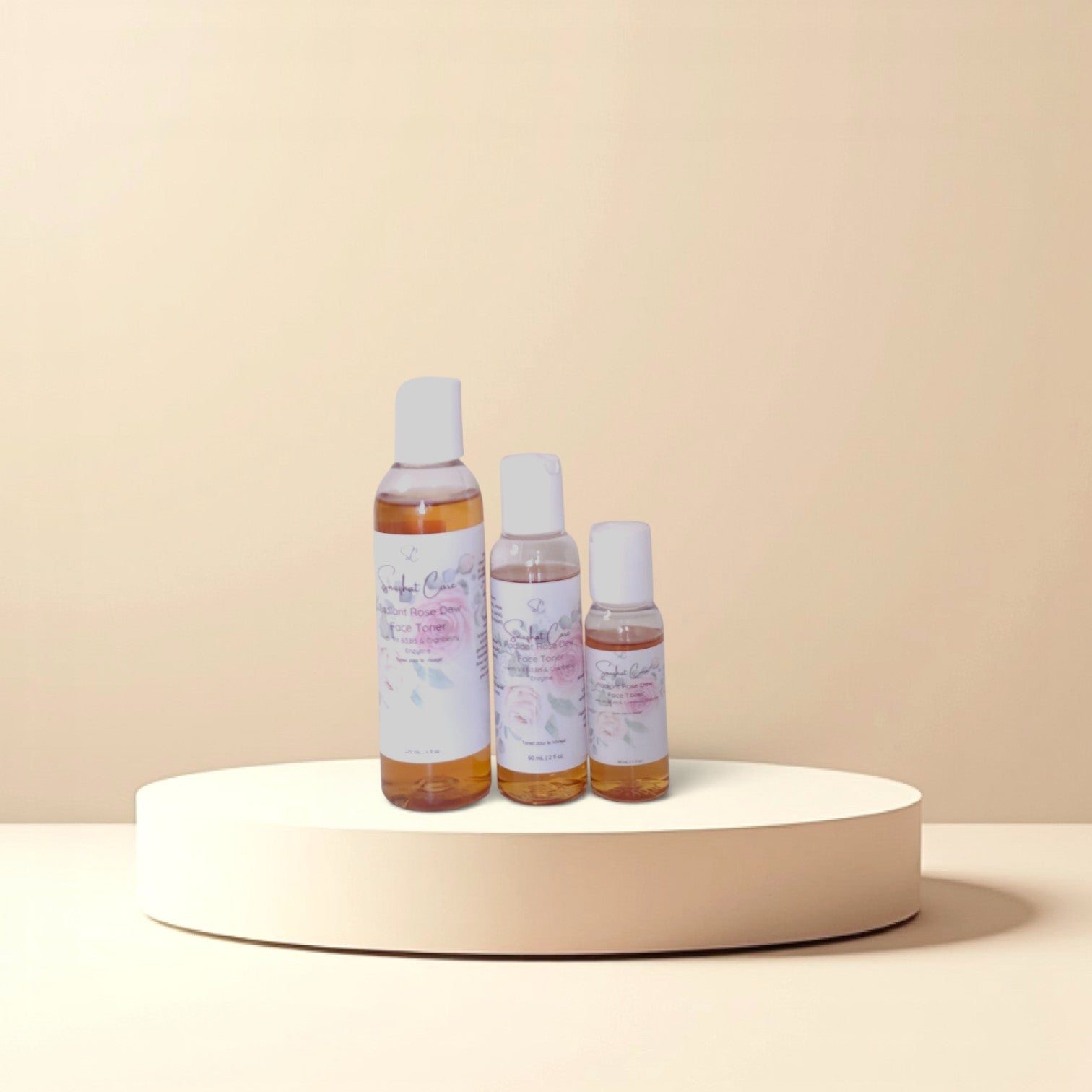 Hydrating rose face toner with rose hydrosol, niacinamide, aloe vera and witch hazel for botanical skincare and glowing self-care rituals by Snuzhat Care