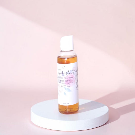 Hydrating rose face toner with rose hydrosol, niacinamide, aloe vera and witch hazel for botanical skincare and glowing self-care rituals by Snuzhat Care