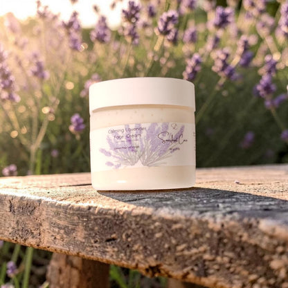 Lightweight lavender face cream with niacinamide, jojoba oil, aloe vera and oat peptides for calming botanical skincare and daily hydration by Snuzhat Care