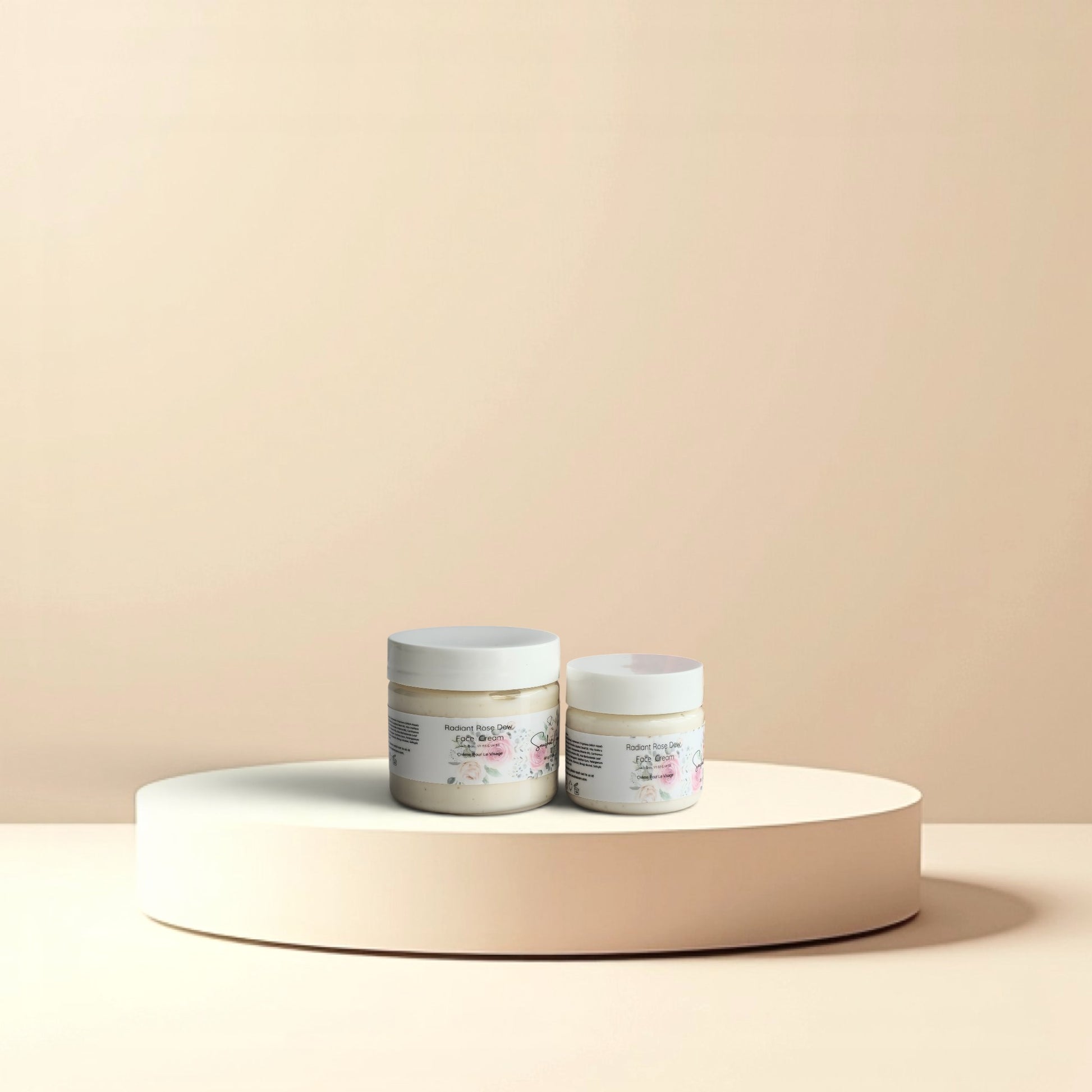 Lightweight rose face cream with niacinamide, rose hydrosol, jojoba oil and aloe vera for hydrating botanical skincare and daily self-care rituals by Snuzhat Care