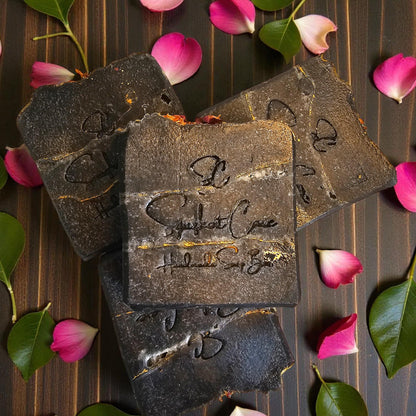 Rosy Orange Handmade Charcoal Soap – Detoxifying Citrus Shea Butter Bar