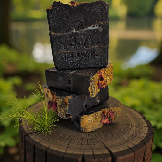 Rosy Orange Handmade Charcoal Soap – Detoxifying Citrus Shea Butter Bar