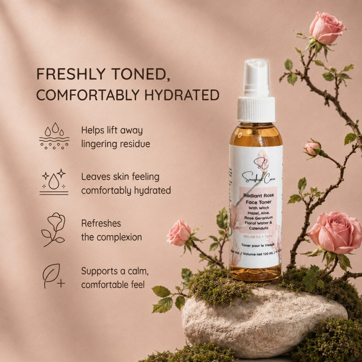 Radiant Rose Face Toner benefits and skin feel