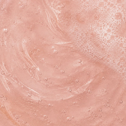 Close-up texture and lather of Radiant Rose Face Wash