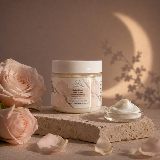 Radiant Rose Night Cream 60 g jar with roses