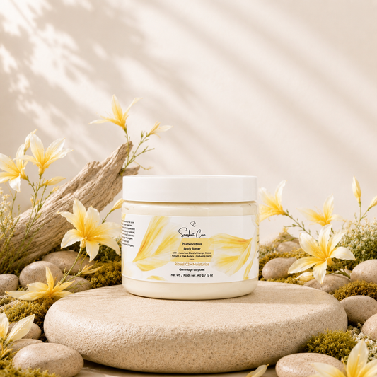 Plumeria Bliss Body Butter 370 g botanical hero with plumeria flowers